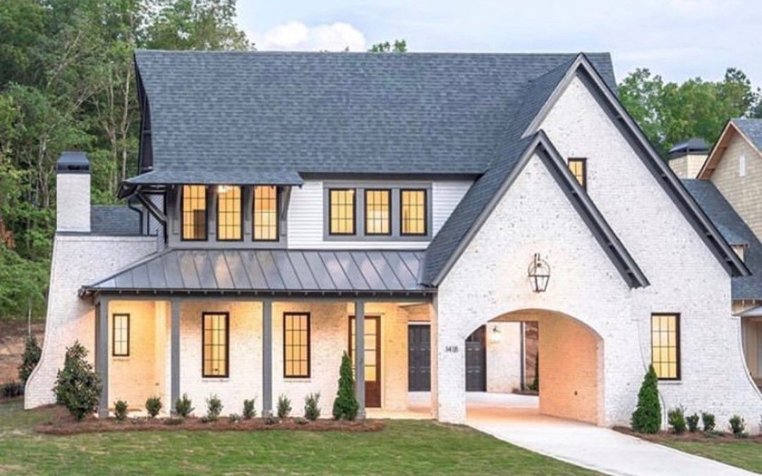 traditional white painted brick