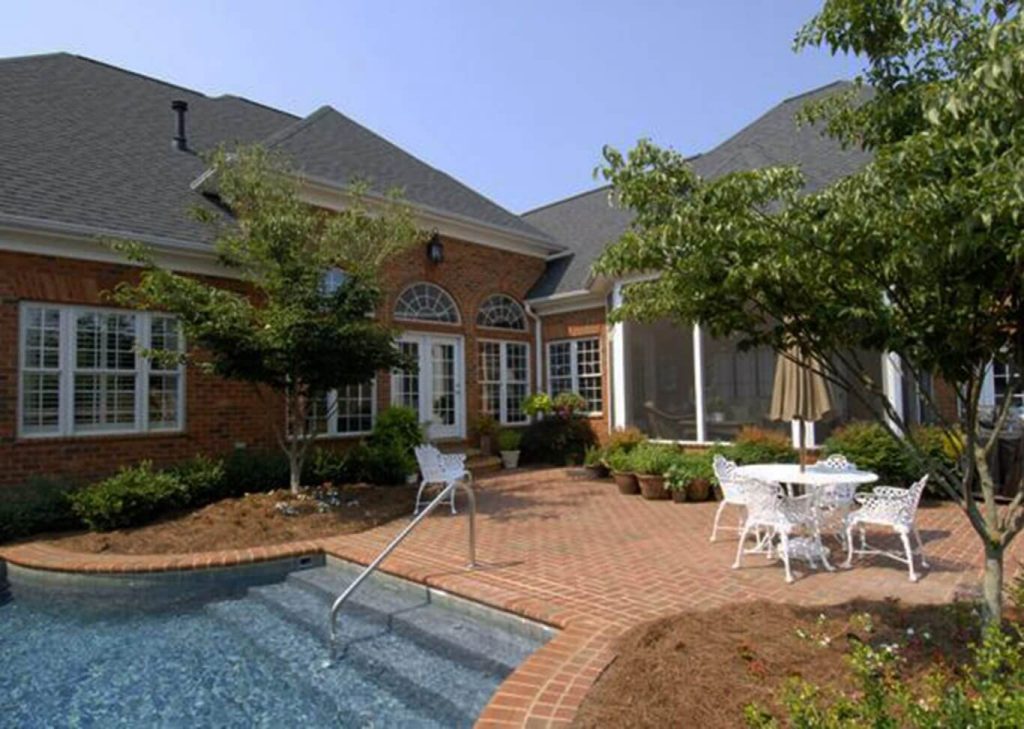 brick pavers pool patio