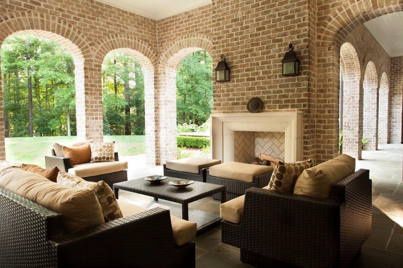 Red Brick Outdoor Fireplace and Patio | North Georgia Brick