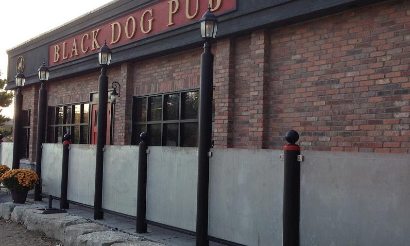 Exterior Brick building of Black Dog Pub