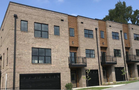 Brick apartment building