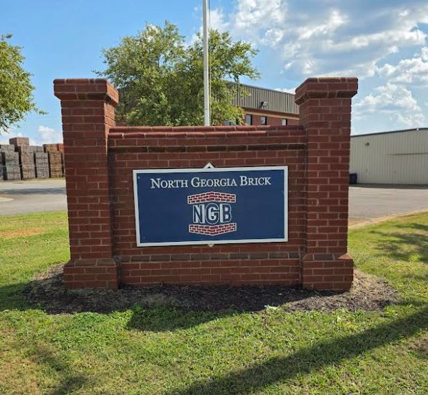 Exterior brick sign of North Georgia Brick's Cartersville Showroom Location